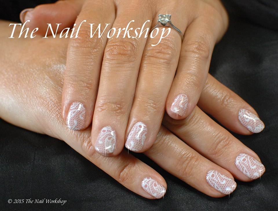 Gel II with Stamping Wedding Nails